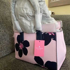 Pink and Navy Leather Kate Spade Purse (New)